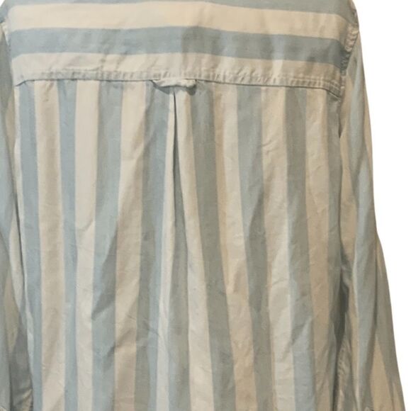 Rails Blue White Block Stripe Lace Tie Blouse S - Picture 10 of 14